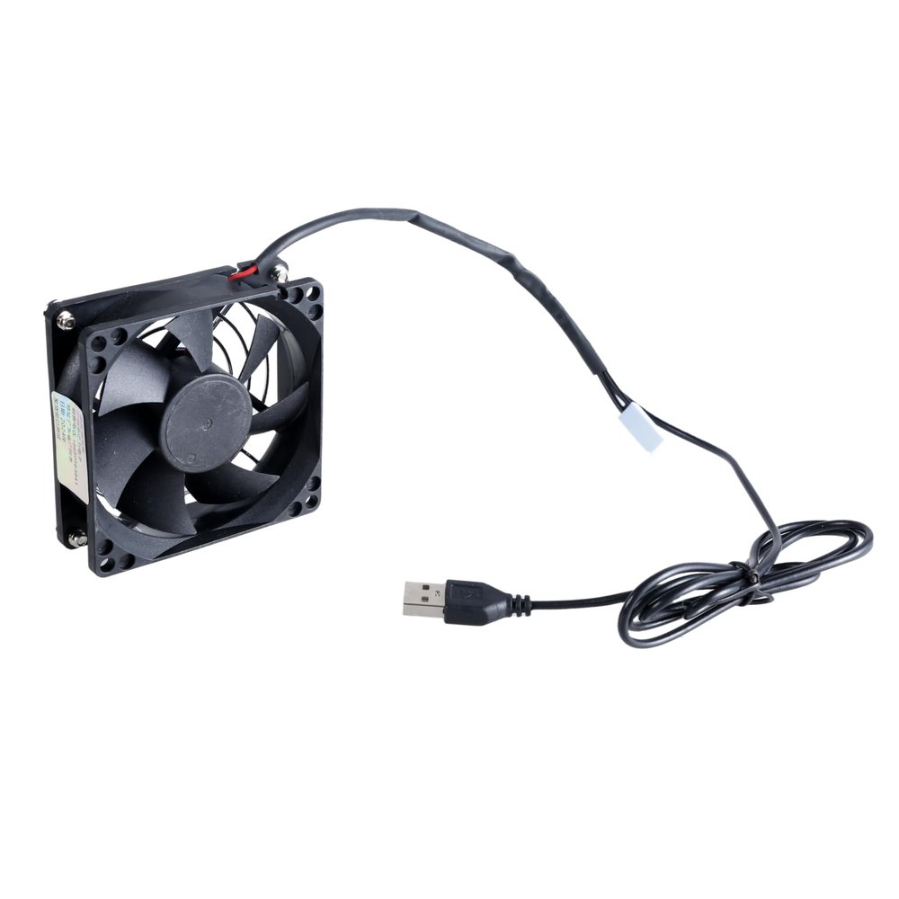 TINGUT USB Cooling Fan USB Powered Cooling Fan Systems with Adjustable Thermostat for Cabinets and Home Theater 80mm