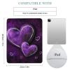 iPad Pro 202020212022 Case 12.9 Inch with Pencil Holder Purple Hearts Trifold Stand Protective Slim Back Shell Auto Wake Sleep view 2