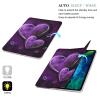 iPad Pro 202020212022 Case 12.9 Inch with Pencil Holder Purple Hearts Trifold Stand Protective Slim Back Shell Auto Wake Sleep view 3