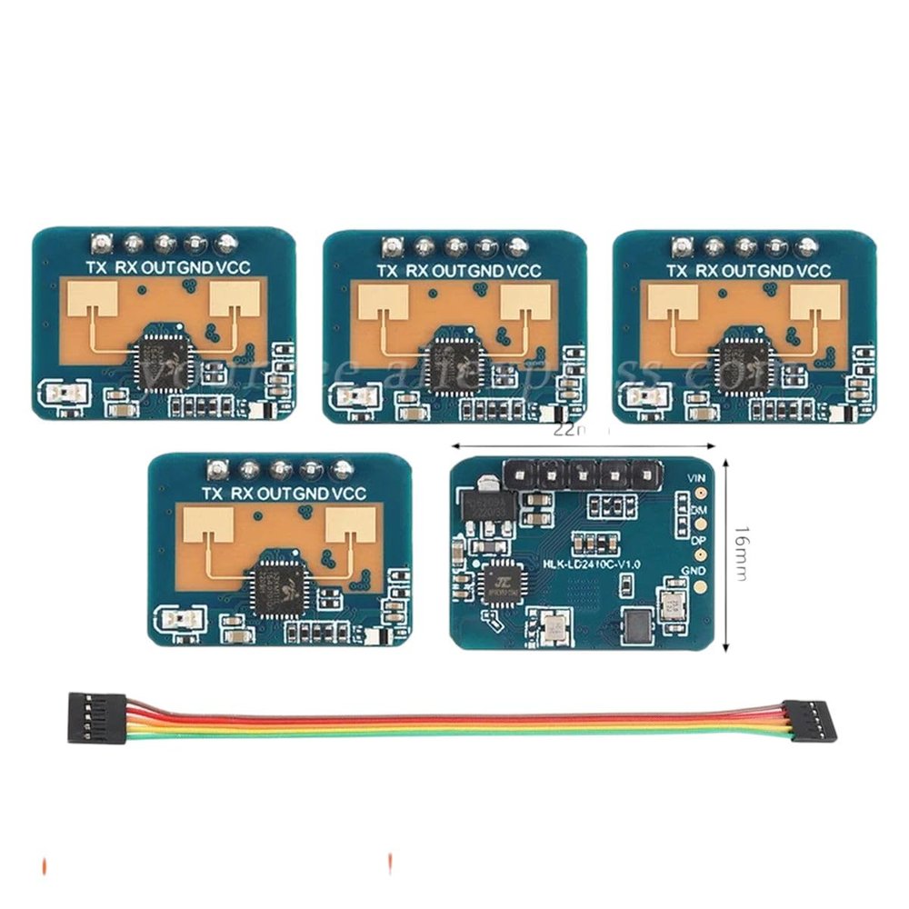 5pcs/1pc HLK-LD2410C LD2410C 24G Human Presence Sensor Millimeter Wave Modul Non-Contact Heartbeat Motion Detection LD2410 New 2025 Arrival for Reliable Electronic Component, Precision