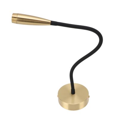 Hyuduo 3W Adjustable LED Wall Mount Reading Light with Flexible Gooseneck Arm for Bedroom, Dorm, Hotel  360 Rotatable Aluminum Bedside Light