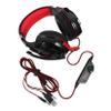 ARTIBETTER USB Gaming Headset Microphone and Led Lights Surround Sound Over-Ear Earphones for Deep Bass Comfortable Fit for Gamers Black Red view 1