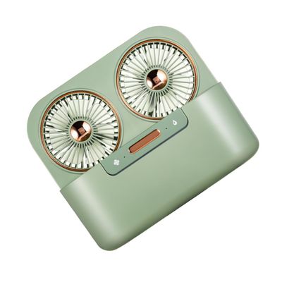 BRIGHTFUFU 1set Portable Rechargeable Humidification Fan Dual Spray Desktop Air Cooler for Indoor and Outdoor Use Air Outlet Hour Mist Feature