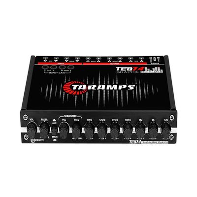 TARAMPS TEQ 7.4 Pro Car Audio Systems 7 Band Graphic Equalizer EQ Blue Lighting Advance Capability Input Channel Adjustment Main Volume Control Adjustable Subwoofer Volume with LPF