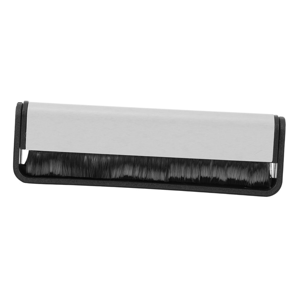 Angoily 1Pc Soft Brush for Vinyl Record Cleaning Static Turntable Brush for Players and Albums Black and Silver