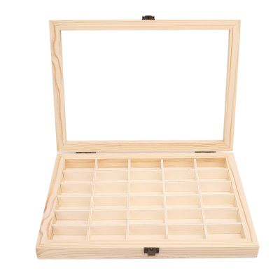 Camera Film Box, Film Cartridge Display Case 30 Slots Minimalist Dustproof Fixed Wood Storage Box for 135 Film Cartridge