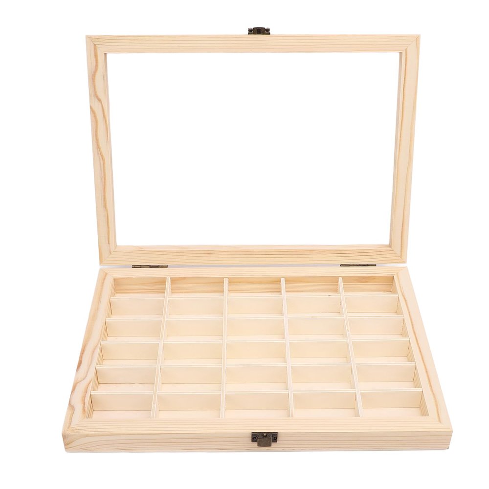 Camera Film Box, Film Cartridge Display Case 30 Slots Minimalist Dustproof Fixed Wood Storage Box for 135 Film Cartridge