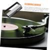 Artibetter 1pc Vinyl Record Cleaning Brush Carbon Fiber Soft Brush for Vinyl Records Dust Removal Static for Playback Black Silver view 2