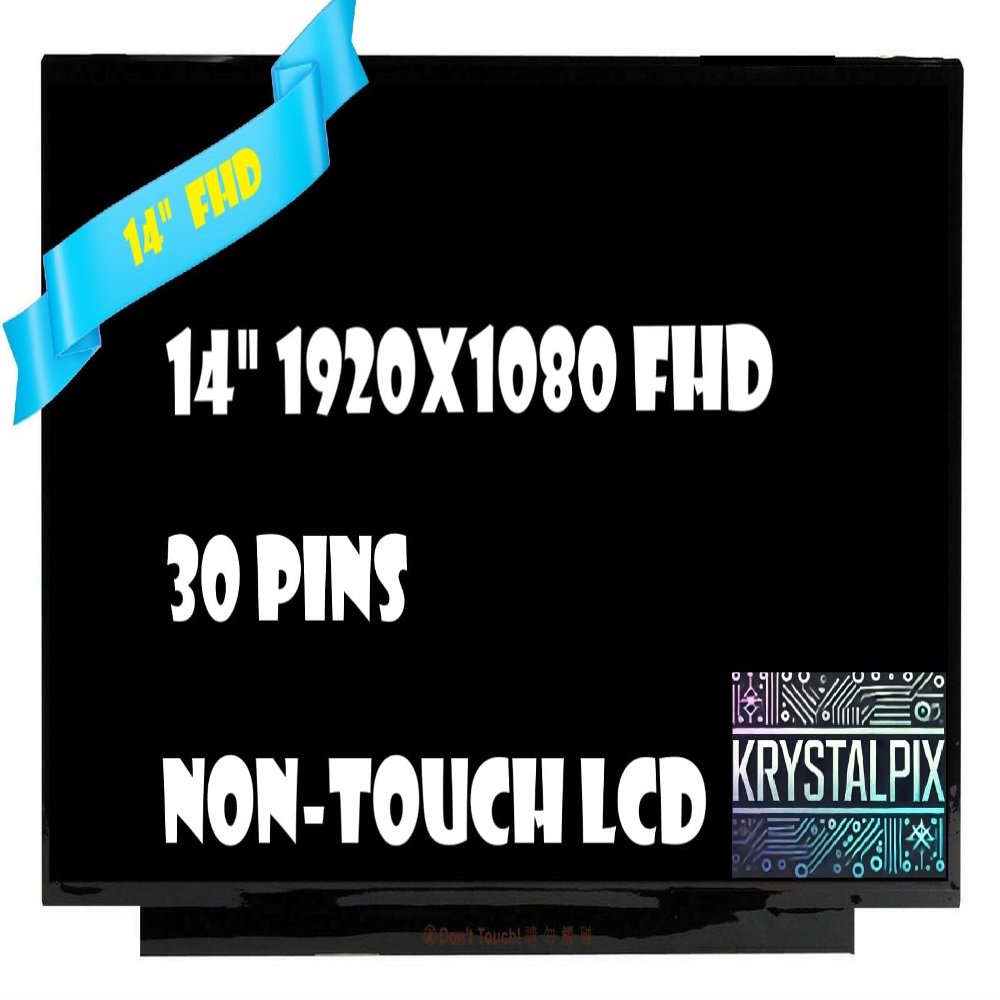 New KrystalPix LCD Display FITS- Replacement LCD for 14-EP0005CL 14-EP0063CL 14-EP0145CL 14" FHD 1920X1080 LCD LED Screen Panel 30 pins Non-Touch Display