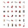100Pcs Red Aesthetic Stickers - Cool Y2K Stickers for Water Battle, Laptop - Downtown Girl Party Supplies, Decoration view 3