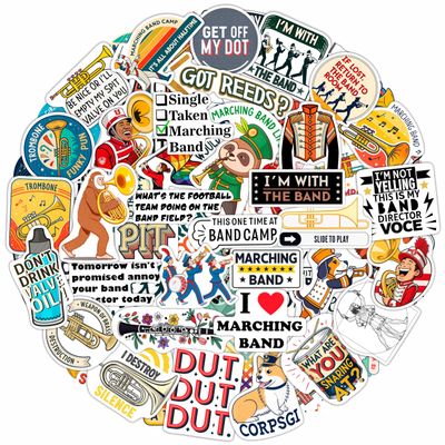 100Pcs Marching Band Stickers - Marching Band Gifts, Party Supplies -Drum Stickers - Gift for Women & Men