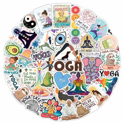 100Pcs Yoga Stickers for Planner, Water Bottle - Yoga Gifts for Women, for Yoga Instructor - Gift for Women & Men