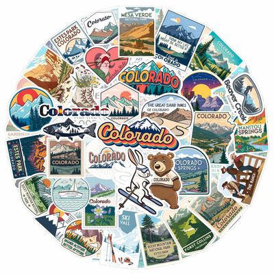 100Pcs Vinyl Colorado Stickers for Water Bottles, Decals - State Stickers for Water Bottle, Scrapbooking - Colorado Gifts, Souvenirs - Gift for Women & Men