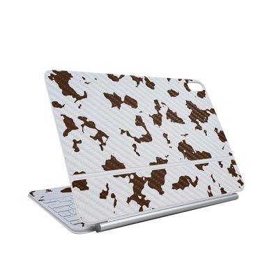 Carbon Fiber Skin Compatible with Apple Magic Keyboard for iPad Air 13-inch (M3) 2025 - Brown Cow - Premium 3M Vinyl Protective Wrap Decal Cover - Easy to Apply | Crafted in The USA by MightySkins