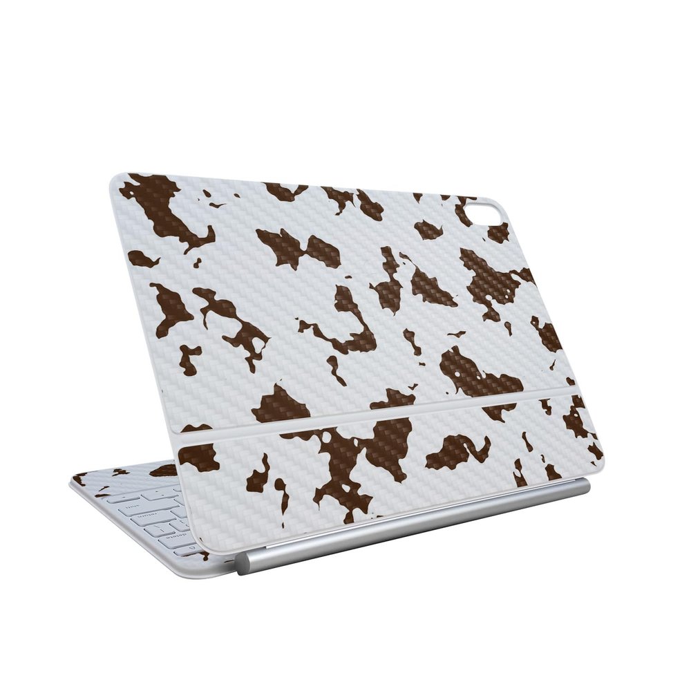 Carbon Fiber Skin Compatible with Apple Magic Keyboard for iPad Air 13-inch (M3) 2025 - Brown Cow - Premium 3M Vinyl Protective Wrap Decal Cover - Easy to Apply | Crafted in The USA by MightySkins