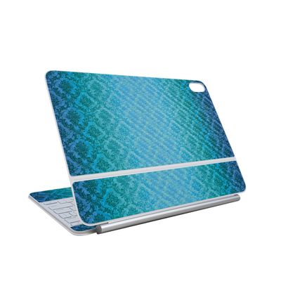 Carbon Fiber Skin Compatible with Apple Magic Keyboard for iPad Air 13-inch (M3) 2025 - Blue Vintage - Premium 3M Vinyl Protective Wrap Decal Cover - Easy to Apply | Crafted in The USA by MightySkins