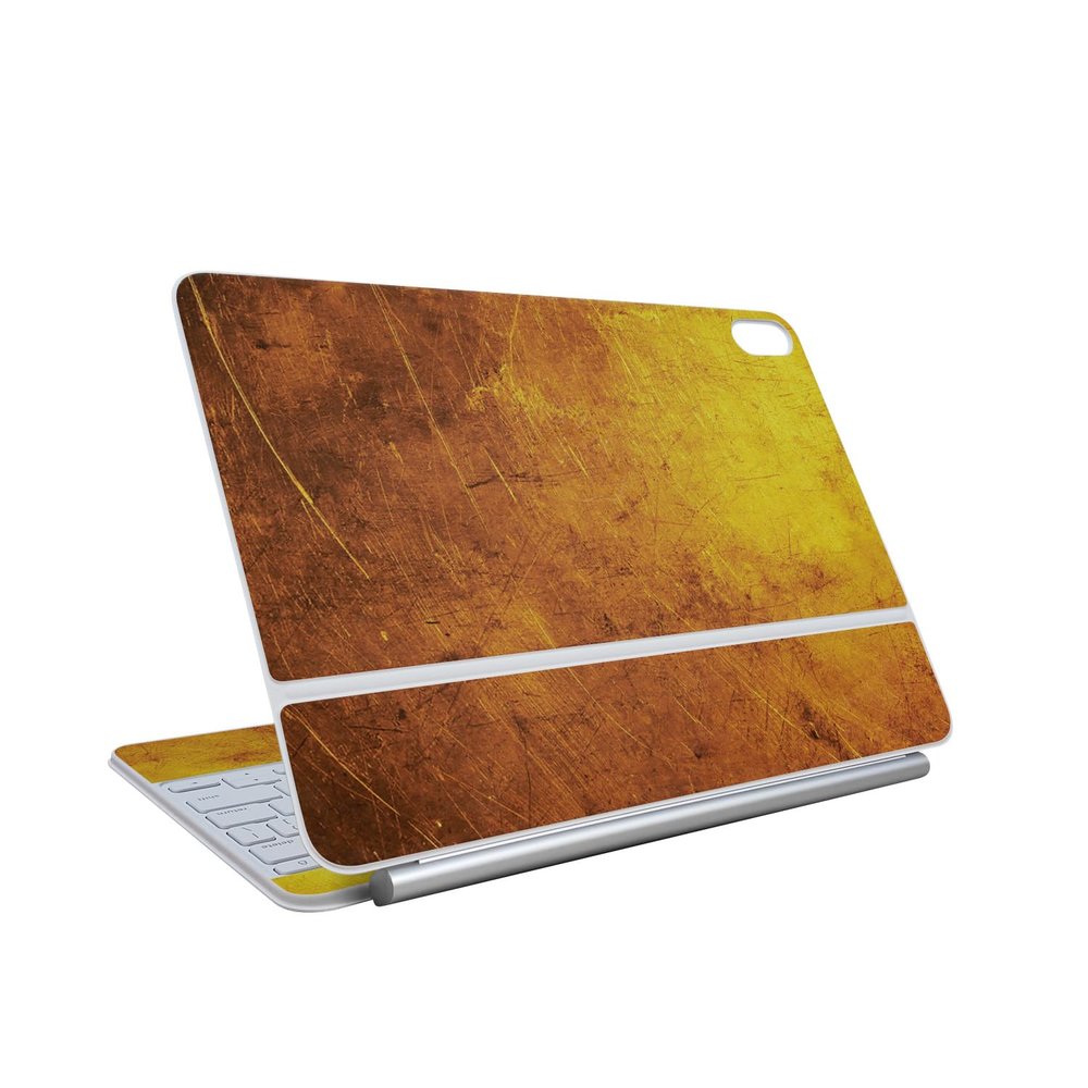 Skin Compatible with Apple Magic Keyboard for iPad Air 13-inch (M3) 2025 - Textured Gold - Premium 3M Vinyl Protective Wrap Decal Cover - Easy to Apply | Crafted in The USA by MightySkins