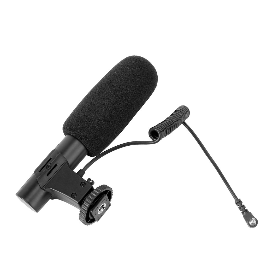 OSALADI Professional Interview Microphone for Camera Condenser Mic Shock-Resistant Design Heart-Shaped Pickup Pattern for Noise Reduction for Video Recording and Photography