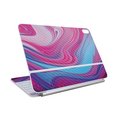 Carbon Fiber Skin Compatible with Apple Magic Keyboard for iPad Air 11-inch (M3) 2025 - Magenta Pour - Premium 3M Vinyl Protective Wrap Decal Cover - Easy to Apply | Crafted in The USA by MightySkins