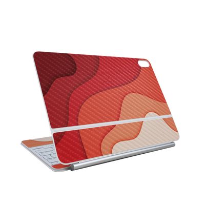 Carbon Fiber Skin Compatible with Apple Magic Keyboard for iPad Air 13-inch (M3) 2025 - Papercraft Red - Premium 3M Vinyl Protective Wrap Decal Cover - Easy to Apply | Made in The USA by MightySkins