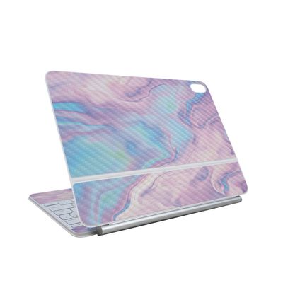 Carbon Fiber Skin Compatible with Apple Magic Keyboard for iPad Air 13-inch (M3) 2025 - Pastel Wave - Premium 3M Vinyl Protective Wrap Decal Cover - Easy to Apply | Crafted in The USA by MightySkins
