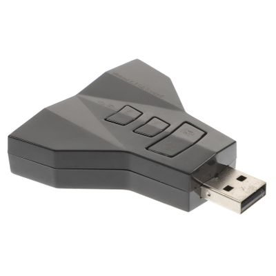 Artibetter Audio Adapter External 7.1 Channel Sound Card Stereo Sound Adapter 2 Output Jacks 2 Mic Inputs for