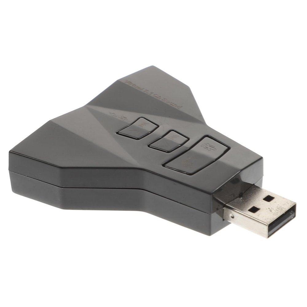Artibetter Audio Adapter External 7.1 Channel Sound Card Stereo Sound Adapter 2 Output Jacks 2 Mic Inputs for
