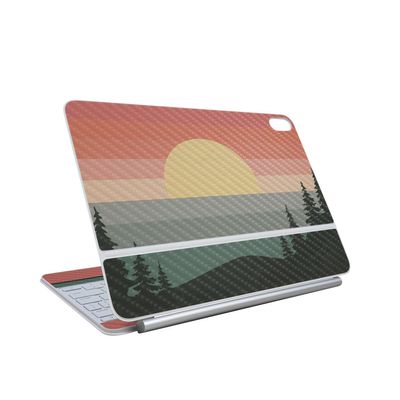 Carbon Fiber Skin Compatible With Apple Magic Keyboard for iPad Air 13-inch (M3) 2025 - Sunset Forest - Premium 3M Vinyl Protective Wrap Decal Cover - Easy To Apply | Crafted in the USA by MightySkins