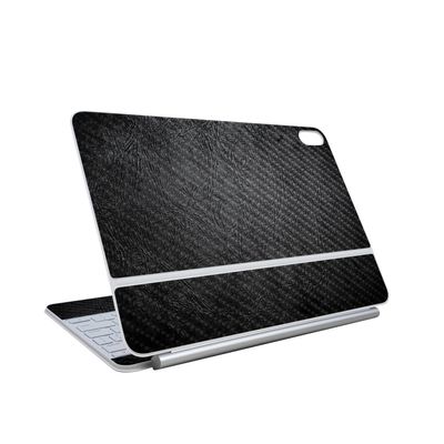 Carbon Fiber Skin Compatible With Apple Magic Keyboard for iPad Air 13-inch (M3) 2025 - Black Leather - Premium 3M Vinyl Protective Wrap Decal Cover - Easy To Apply | Crafted in the USA by MightySkins