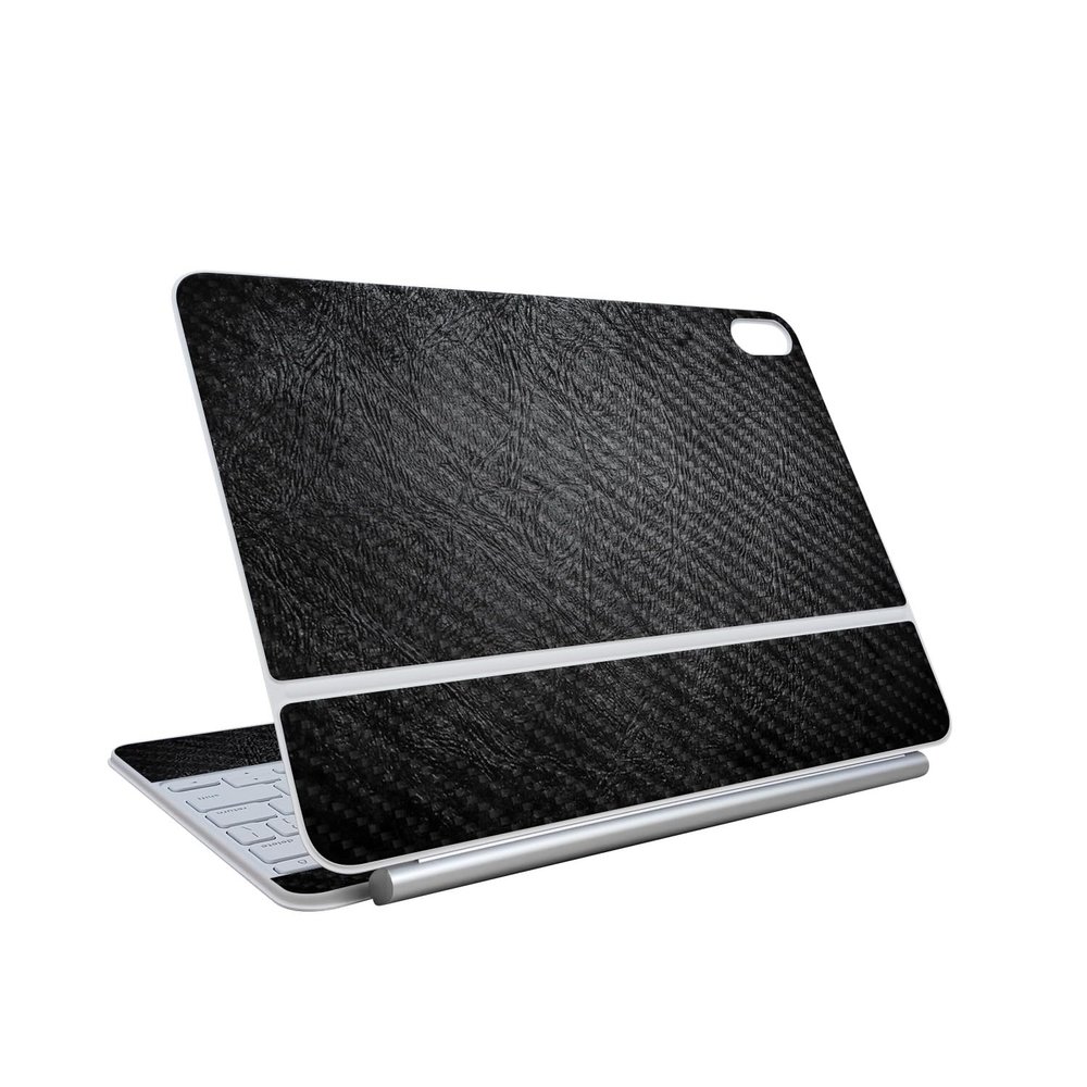 Carbon Fiber Skin Compatible With Apple Magic Keyboard for iPad Air 13-inch (M3) 2025 - Black Leather - Premium 3M Vinyl Protective Wrap Decal Cover - Easy To Apply | Crafted in the USA by MightySkins