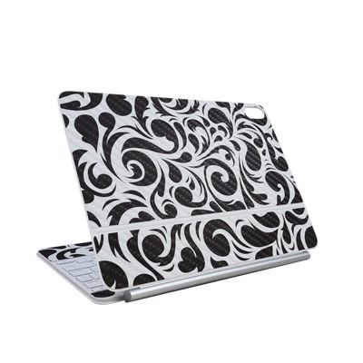 Carbon Fiber Skin Compatible with Apple Magic Keyboard for iPad Air 13-inch (M3) 2025 - Swirly Black - Premium 3M Vinyl Protective Wrap Decal Cover - Easy to Apply | Crafted in The USA by MightySkins