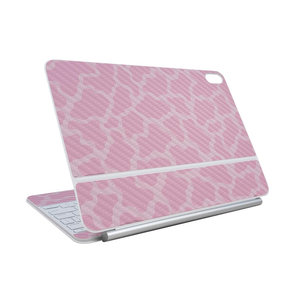 Carbon Fiber Skin Compatible with Apple Magic Keyboard for iPad Air 11-inch (M3) 2025 - Pink Giraffe - Premium 3M Vinyl Protective Wrap Decal Cover - Easy to Apply | Crafted in The USA by MightySkins