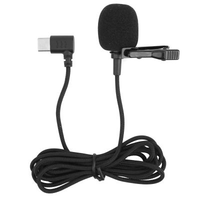 FUZHUI Type C Interface Microphone for SJCAM SJ8 SJ9 SJ10, Action Camera Accessory, 360 Degree Recording, High Sensitivity, Noise Reduction, Nylon Plastic Metal Material, Black