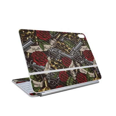 Carbon Fiber Skin Compatible With Apple Magic Keyboard for iPad Air 13-inch (M3) 2025 - Gangster Life - Premium 3M Vinyl Protective Wrap Decal Cover - Easy To Apply | Crafted in the USA by MightySkins