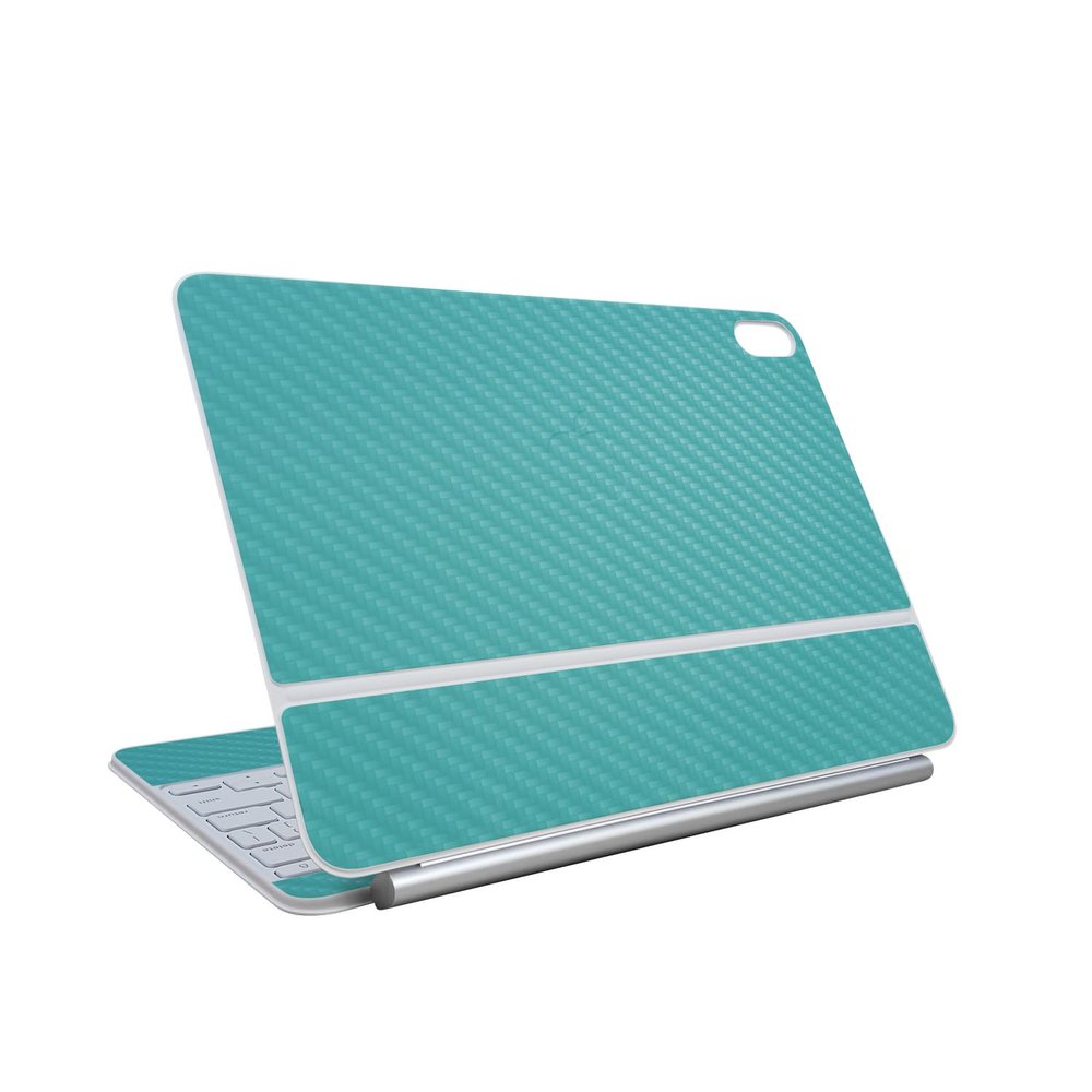 Carbon Fiber Skin Compatible with Apple Magic Keyboard for iPad Air 13-inch (M3) 2025 - Solid Turquoise - Premium 3M Vinyl Protective Wrap Decal Cover - Easy to Apply | Made in The USA by MightySkins