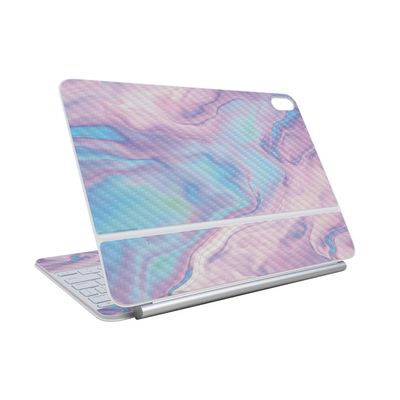 Carbon Fiber Skin Compatible with Apple Magic Keyboard for iPad Air 11-inch (M3) 2025 - Pastel Wave - Premium 3M Vinyl Protective Wrap Decal Cover - Easy to Apply | Crafted in The USA by MightySkins