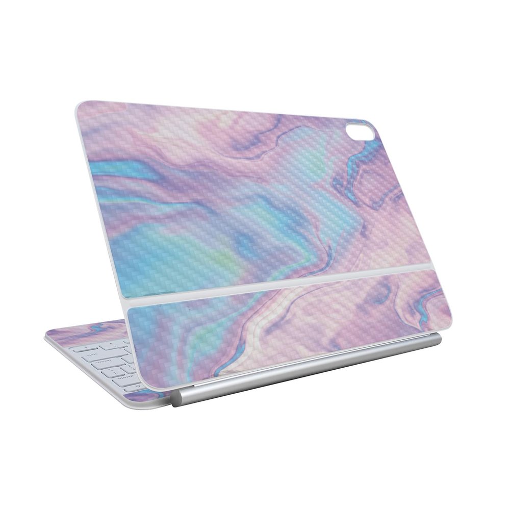 Carbon Fiber Skin Compatible with Apple Magic Keyboard for iPad Air 11-inch (M3) 2025 - Pastel Wave - Premium 3M Vinyl Protective Wrap Decal Cover - Easy to Apply | Crafted in The USA by MightySkins