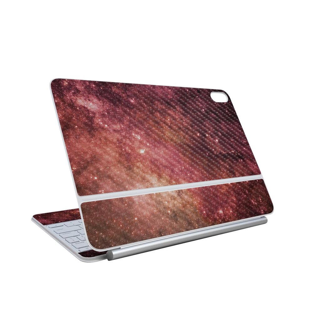 Carbon Fiber Skin Compatible with Apple Magic Keyboard for iPad Air 13-inch (M3) 2025 - Red Stars - Premium 3M Vinyl Protective Wrap Decal Cover - Easy to Apply | Crafted in The USA by MightySkins