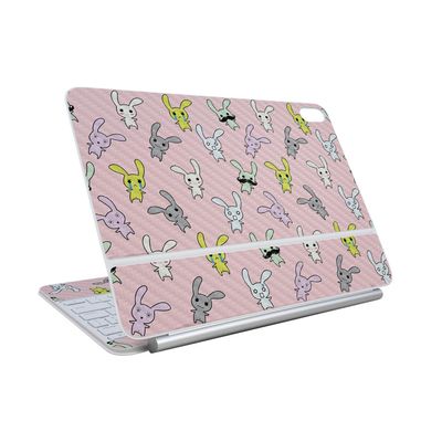 Carbon Fiber Skin Compatible With Apple Magic Keyboard for iPad Air 11-inch (M3) 2025 - Bunny Bunches - Premium 3M Vinyl Protective Wrap Decal Cover - Easy To Apply | Crafted in the USA by MightySkins