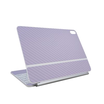 Carbon Fiber Skin Compatible with Apple Magic Keyboard for iPad Air 13-inch (M3) 2025 - Solid Lilac - Premium 3M Vinyl Protective Wrap Decal Cover - Easy to Apply | Crafted in The USA by MightySkins