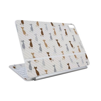 Carbon Fiber Skin Compatible with Apple Magic Keyboard for iPad Air 11-inch (M3) 2025 - Cat Lady - Premium 3M Vinyl Protective Wrap Decal Cover - Easy to Apply | Crafted in The USA by MightySkins