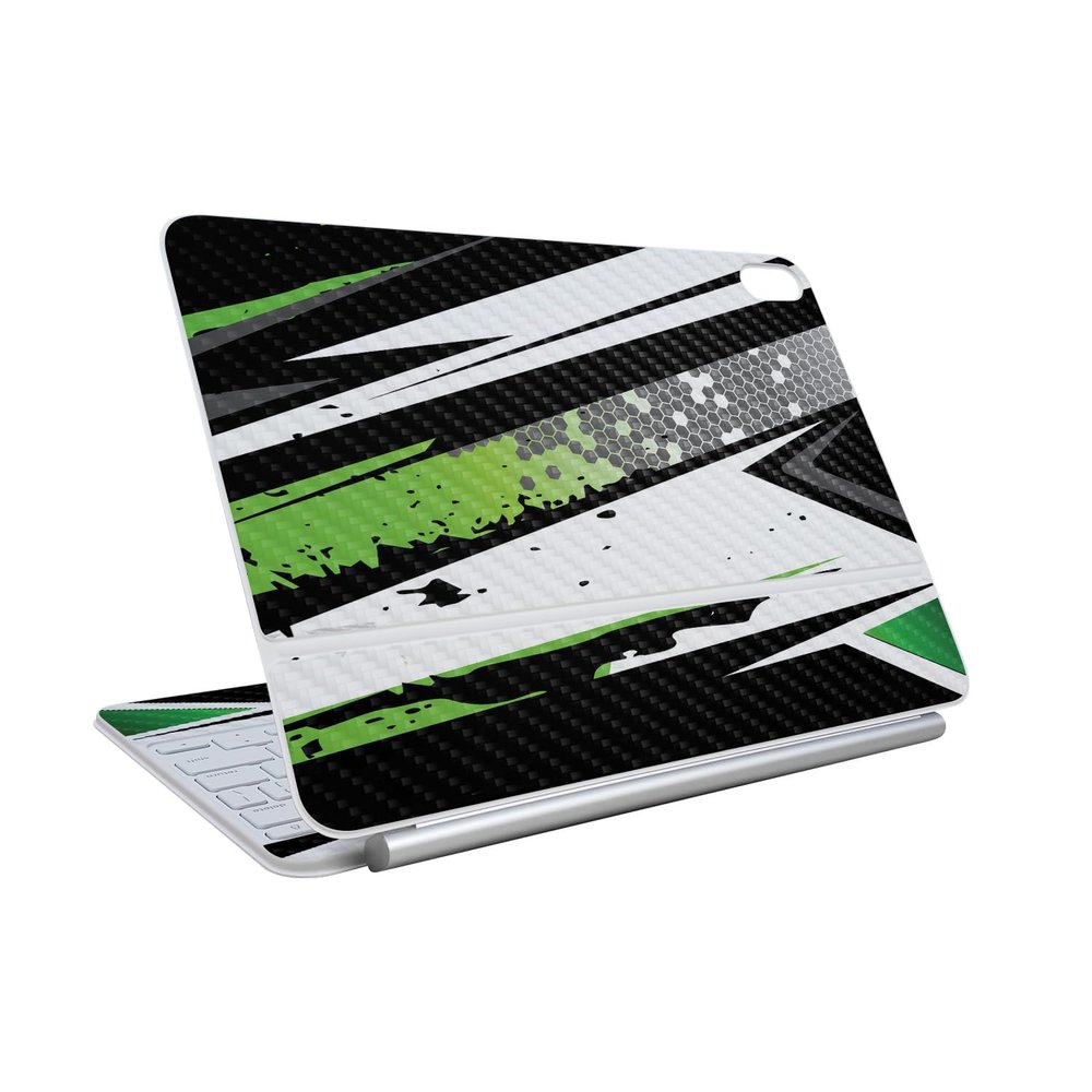 Carbon Fiber Skin Compatible with Apple Magic Keyboard for iPad Air 11-inch (M3) 2025 - Grunge Green - Premium 3M Vinyl Protective Wrap Decal Cover - Easy to Apply | Crafted in The USA by MightySkins