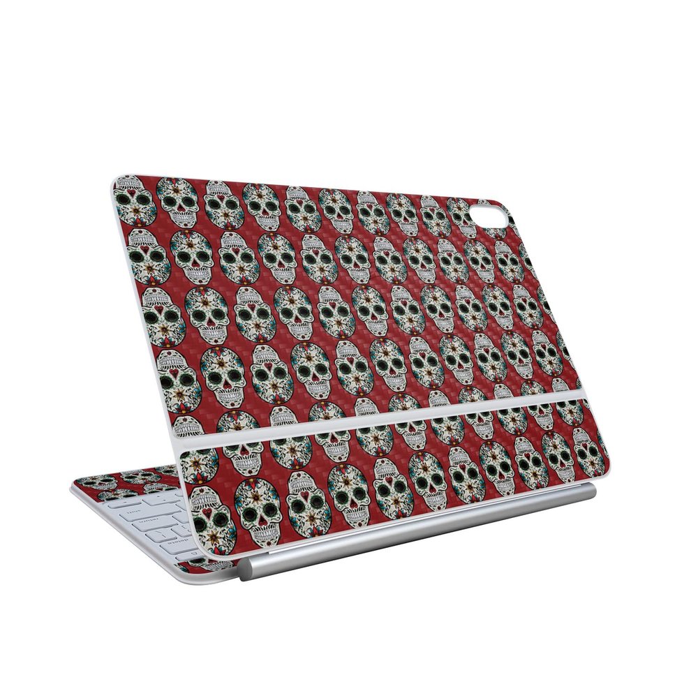 Carbon Fiber Skin Compatible with Apple Magic Keyboard for iPad Air 13-inch (M3) 2025 - Sugar Skull - Premium 3M Vinyl Protective Wrap Decal Cover - Easy to Apply | Crafted in The USA by MightySkins