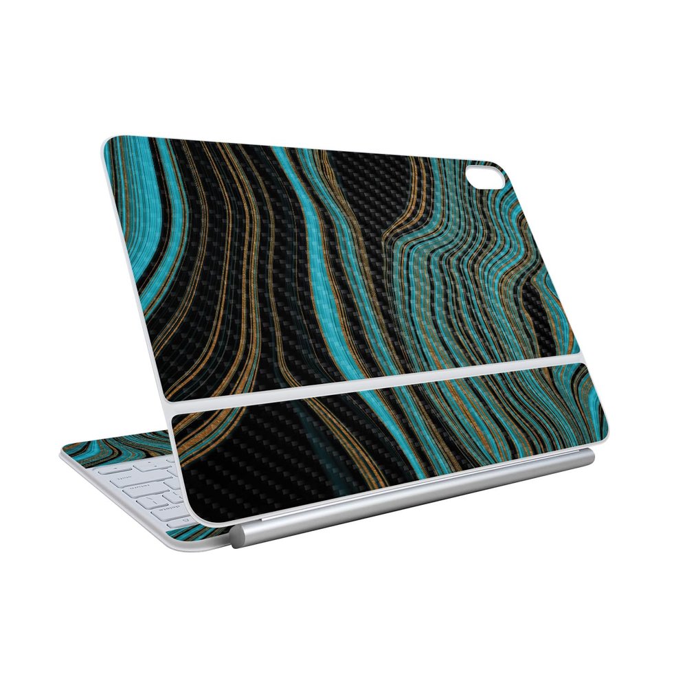Carbon Fiber Skin Compatible with Apple Magic Keyboard for iPad Air 11-inch (M3) 2025 - Blue Canyon - Premium 3M Vinyl Protective Wrap Decal Cover - Easy to Apply | Crafted in The USA by MightySkins