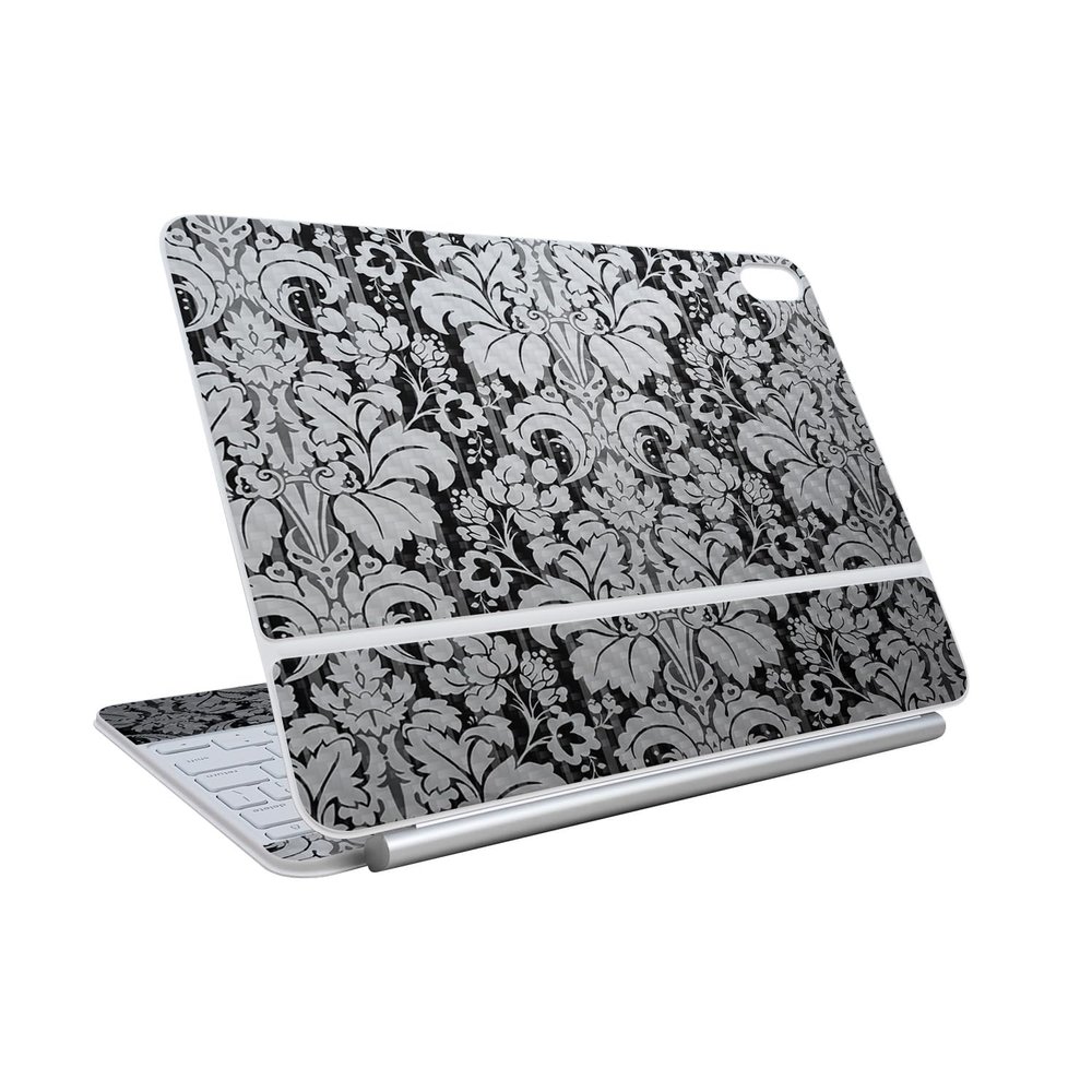 Carbon Fiber Skin Compatible with Apple Magic Keyboard for iPad Air 11-inch (M3) 2025 - Floral Retro - Premium 3M Vinyl Protective Wrap Decal Cover - Easy to Apply | Crafted in The USA by MightySkins