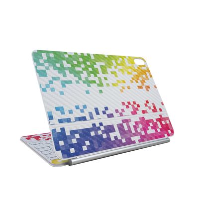 Carbon Fiber Skin Compatible With Apple Magic Keyboard for iPad Air 13-inch (M3) 2025 - Rainbow Pixel - Premium 3M Vinyl Protective Wrap Decal Cover - Easy To Apply | Crafted in the USA by MightySkins