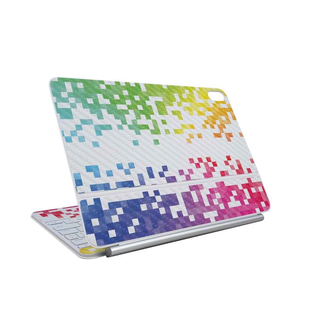 Carbon Fiber Skin Compatible With Apple Magic Keyboard for iPad Air 13-inch (M3) 2025 - Rainbow Pixel - Premium 3M Vinyl Protective Wrap Decal Cover - Easy To Apply | Crafted in the USA by MightySkins