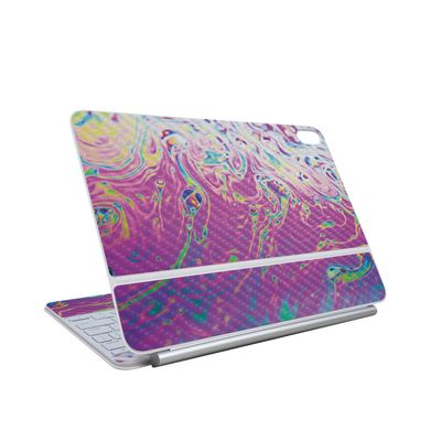 Carbon Fiber Skin Compatible with Apple Magic Keyboard for iPad Air 13-inch (M3) 2025 - Magenta Wash - Premium 3M Vinyl Protective Wrap Decal Cover - Easy to Apply | Crafted in The USA by MightySkins