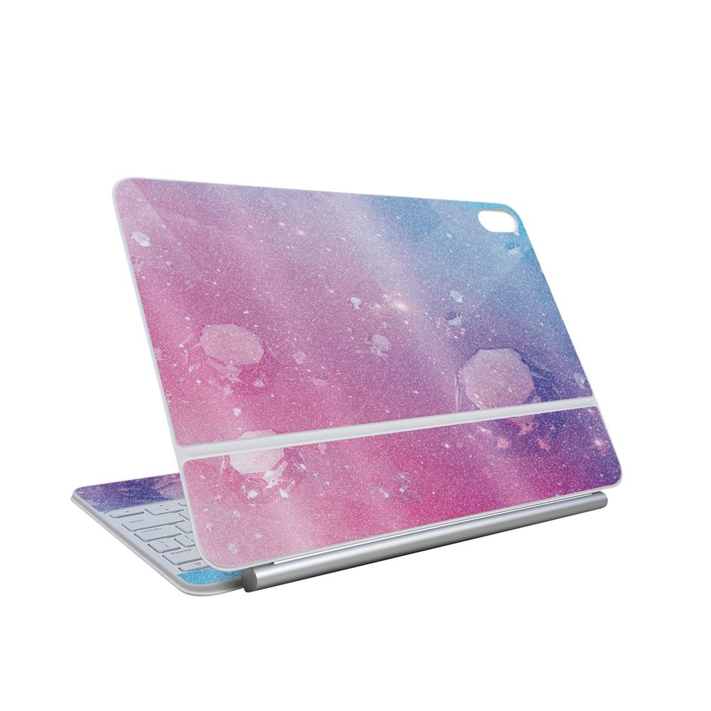 Glossy Glitter Skin Compatible with Apple Magic Keyboard for iPad Air 13-inch (M3) 2025 - Pink Diamond - Premium 3M Vinyl Protective Wrap Decal Cover - Easy to Apply | Made in The USA by MightySkins