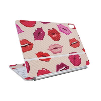 Carbon Fiber Skin Compatible with Apple Magic Keyboard for iPad Air 11-inch (M3) 2025 - Many Kisses - Premium 3M Vinyl Protective Wrap Decal Cover - Easy to Apply | Crafted in The USA by MightySkins